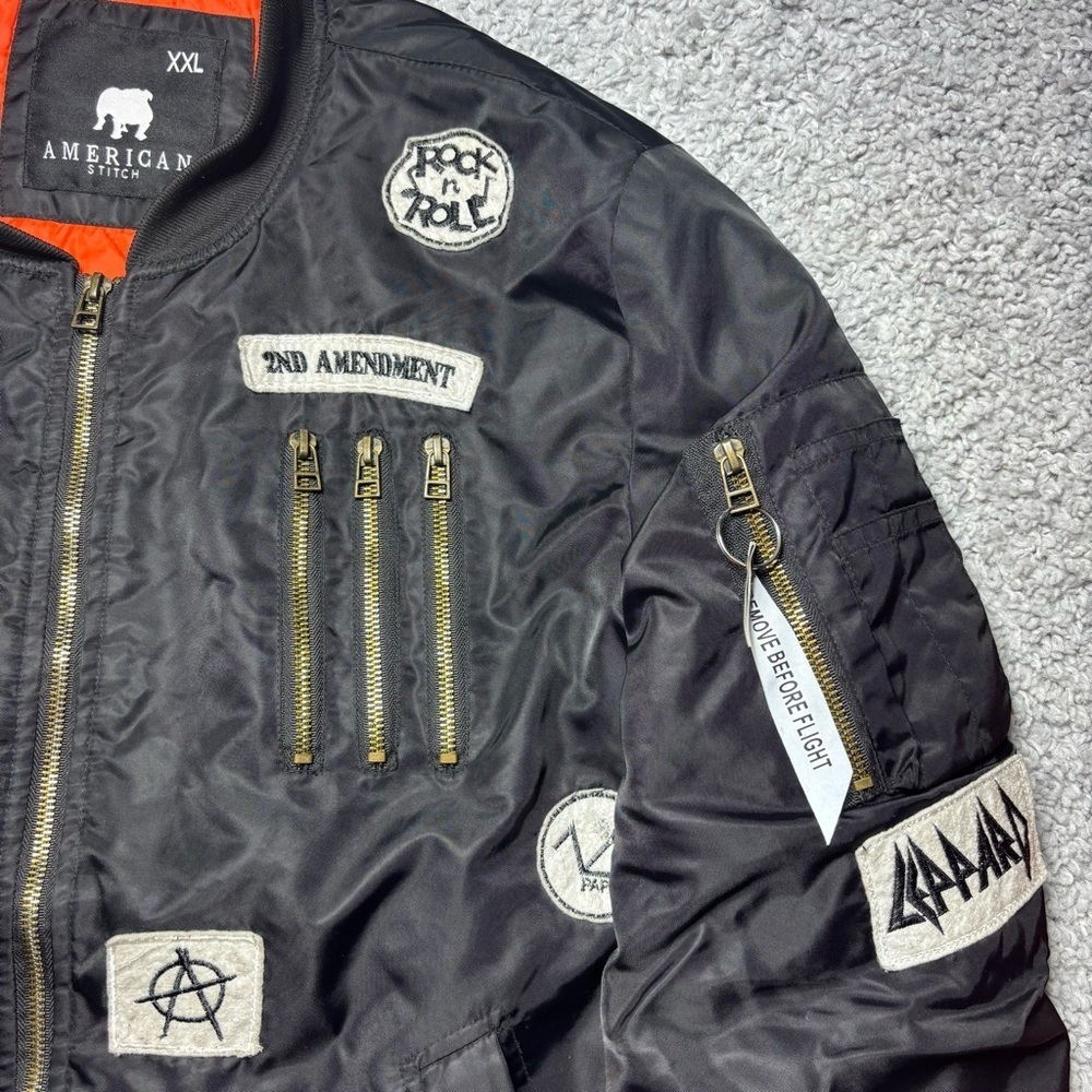 American Stitch Jacket Mens XXL Bomber Grunge Rock n Roll Streetwear Concert
